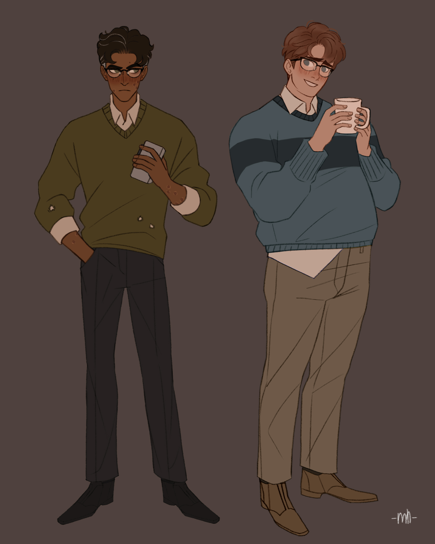 The Magnus Archives character design, Jon and Martin